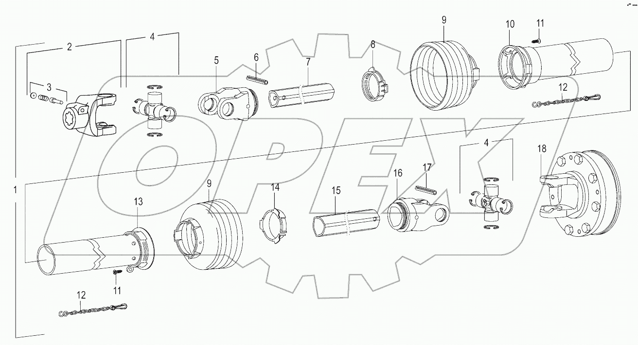 Pto drive shaft 951000 - 971000