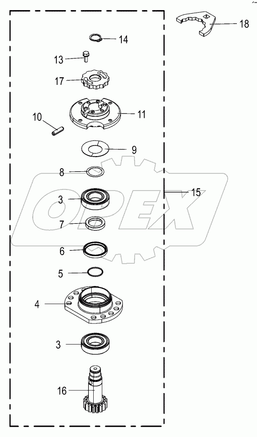 Bearing housing - right - SafeCut INSIDE