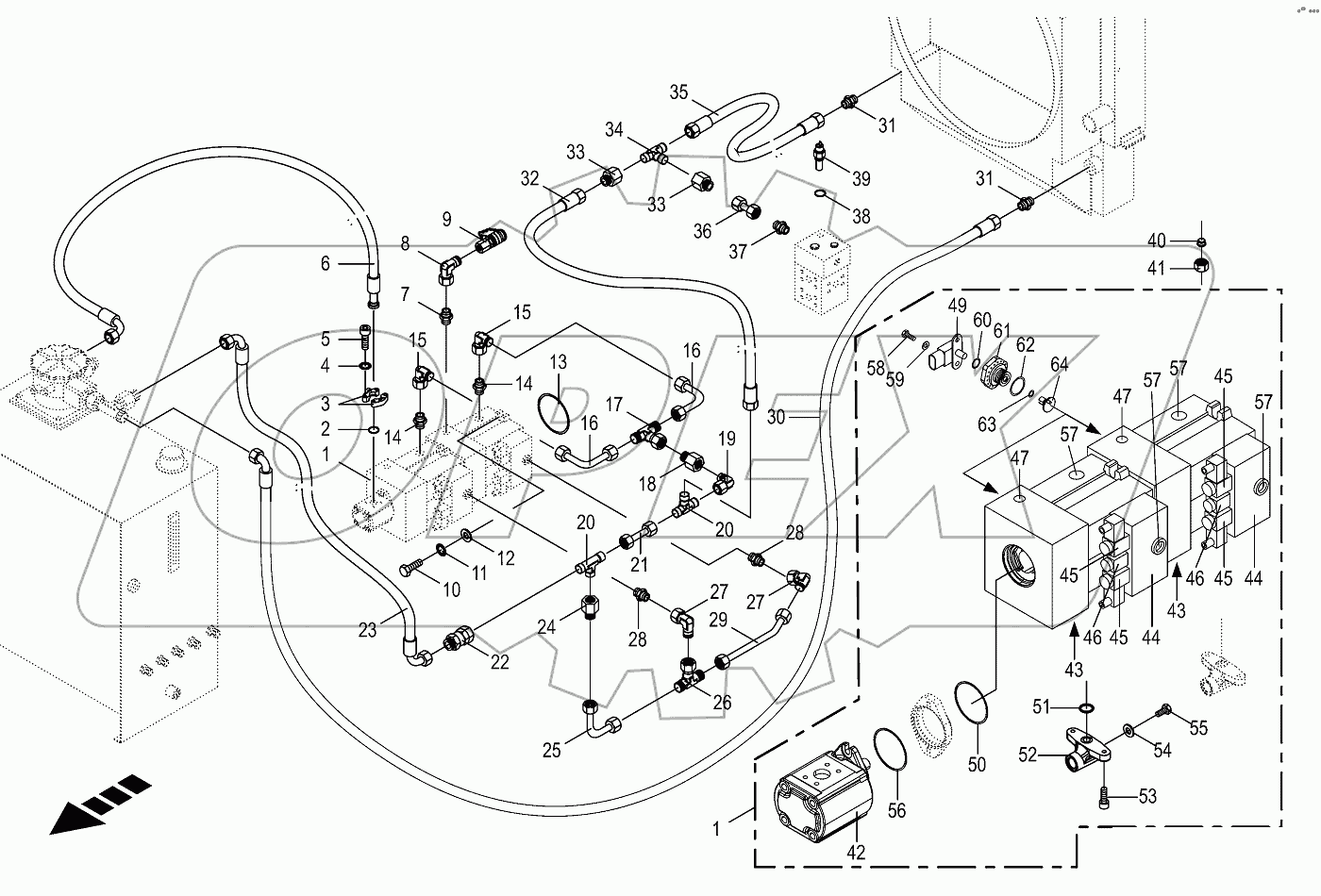 Hydr.ground drive - var.displ. pump