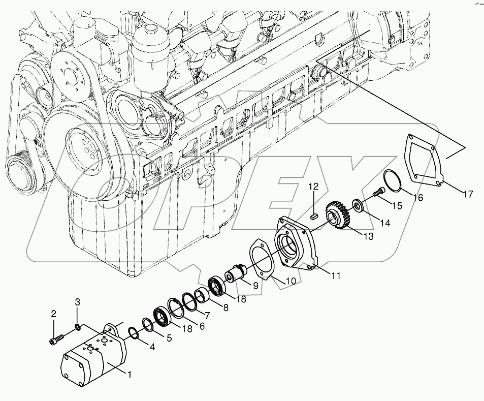 Working hydraulics - Gear pump 2x