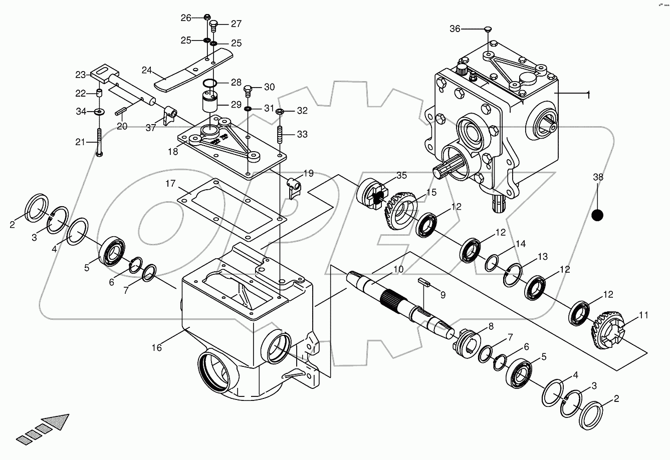 Cover for main gear box - lateral