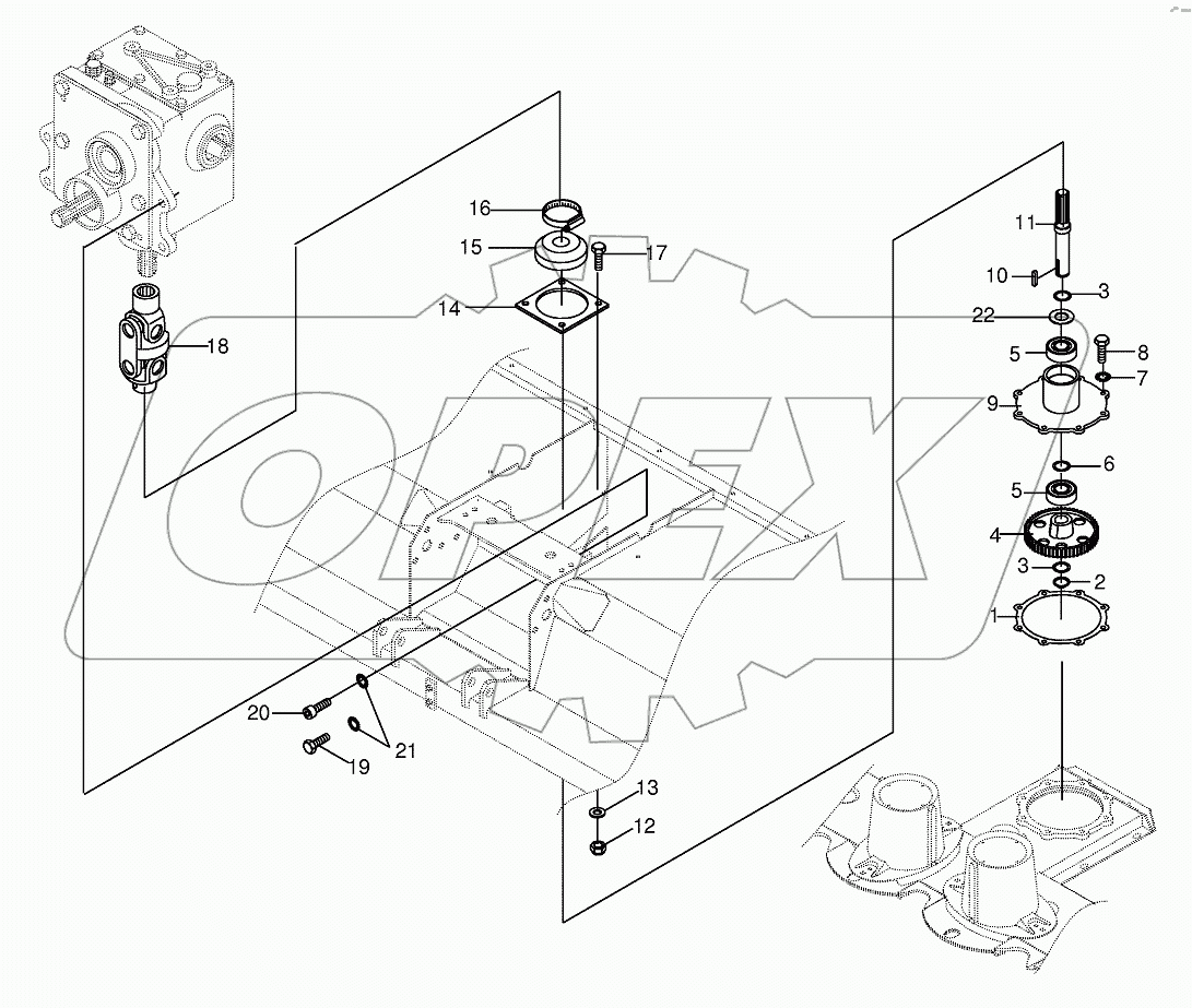 Main gearbox / mower bar - lateral
