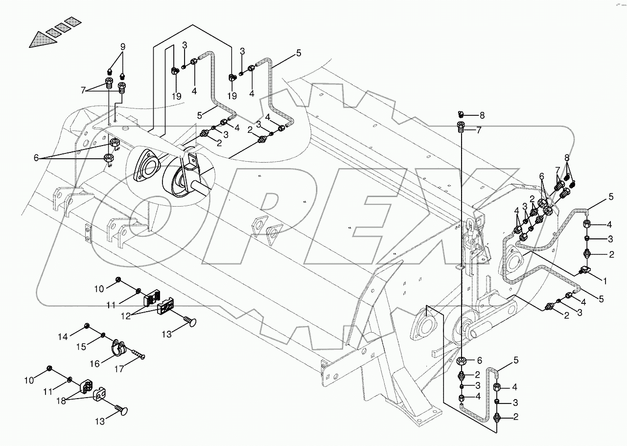Lubricating line / grease - lateral