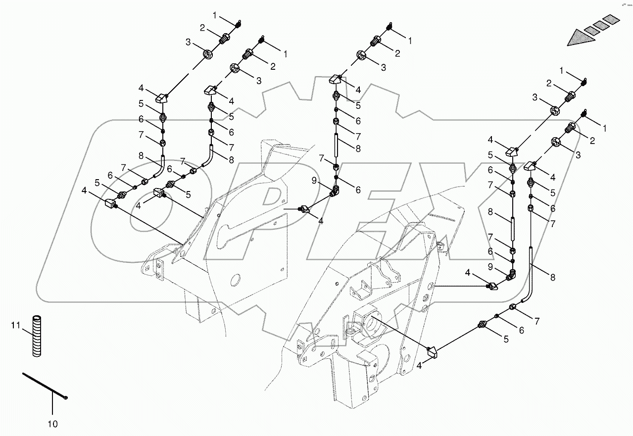 Lubricating line - front-CRI
