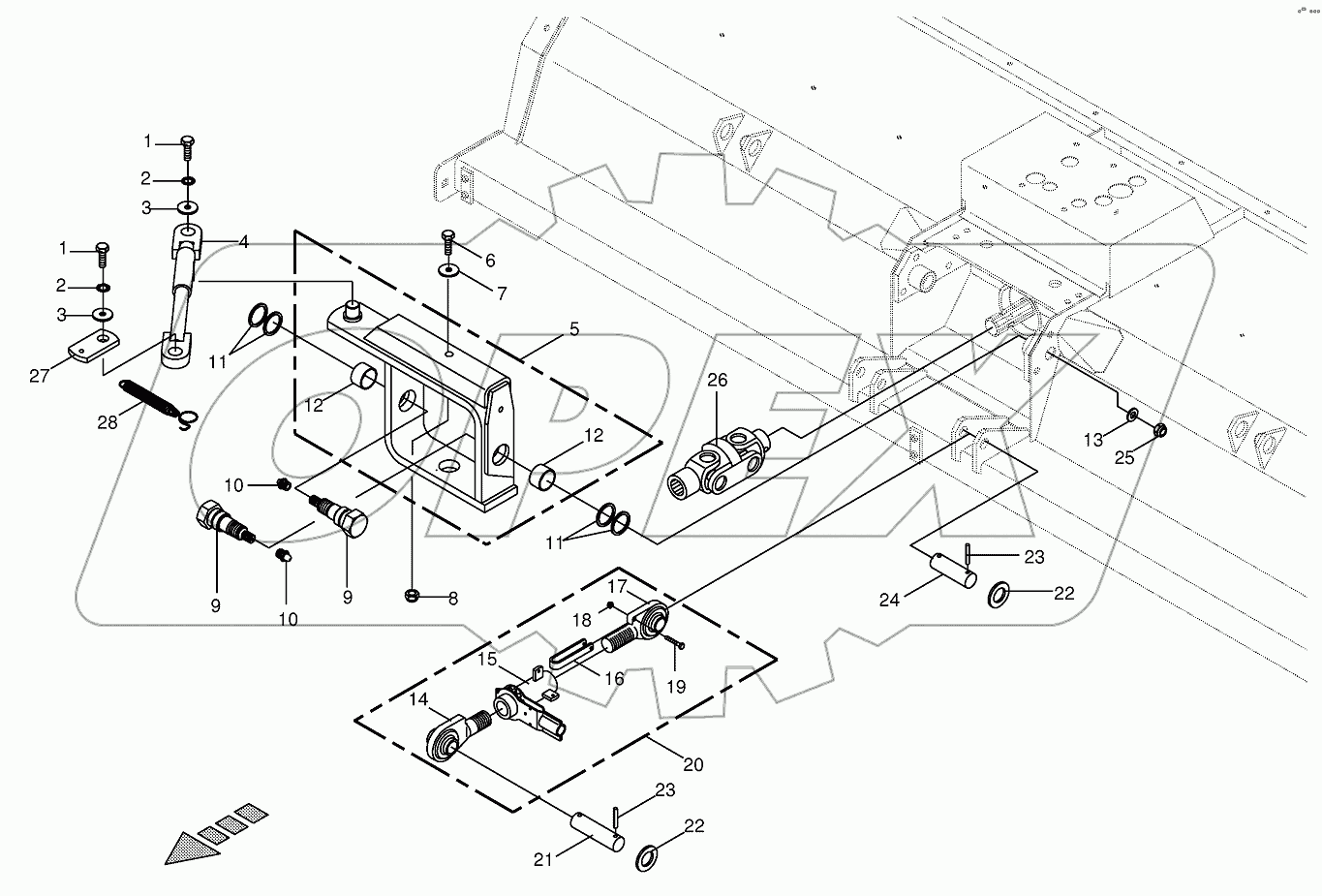 Mounting parts number of mover units