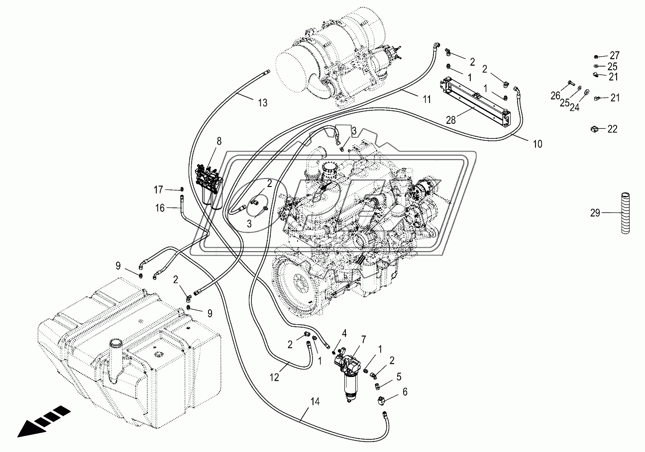 Diesel fuel pipe