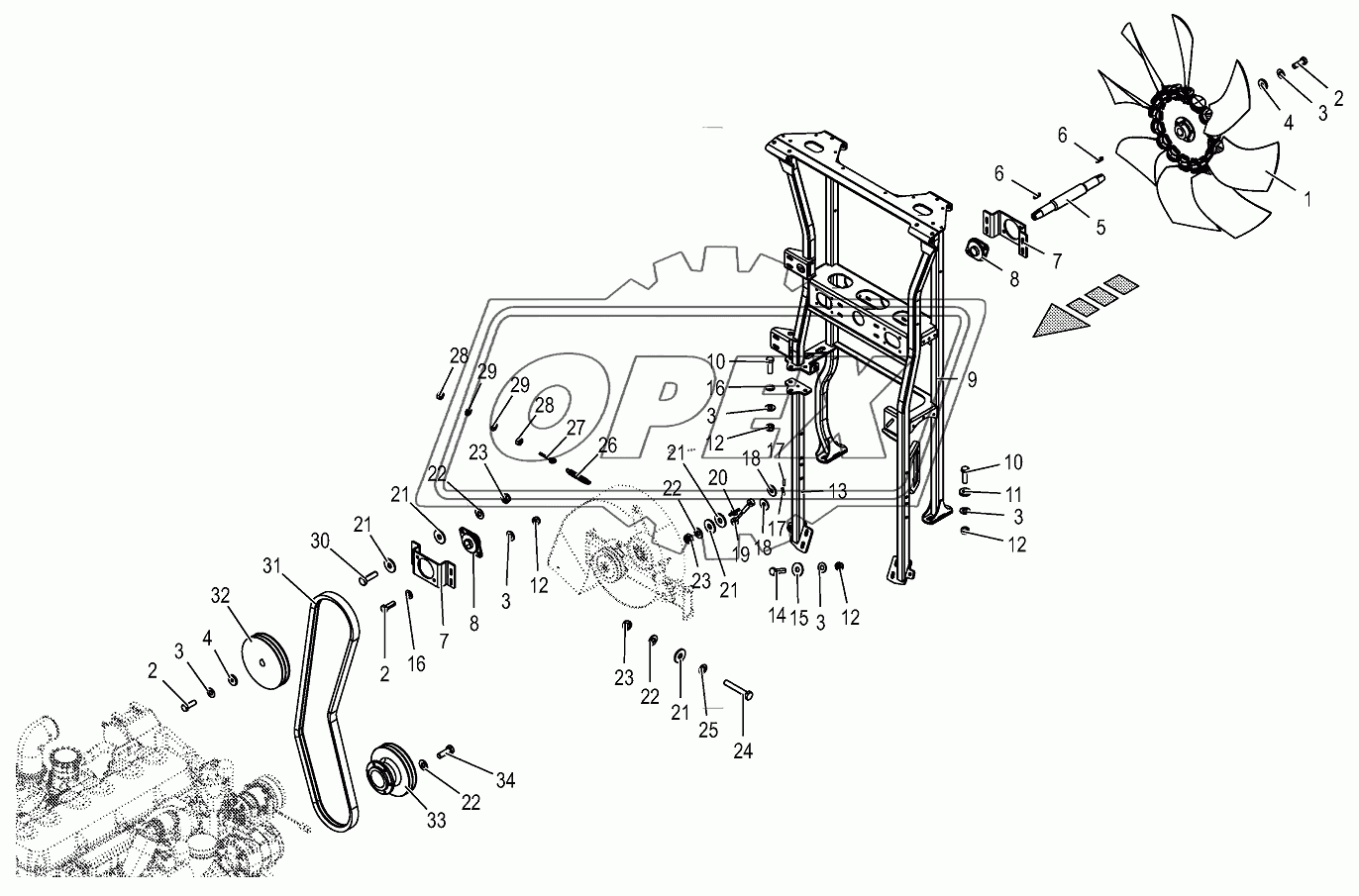 Ventilator wheel/Drive