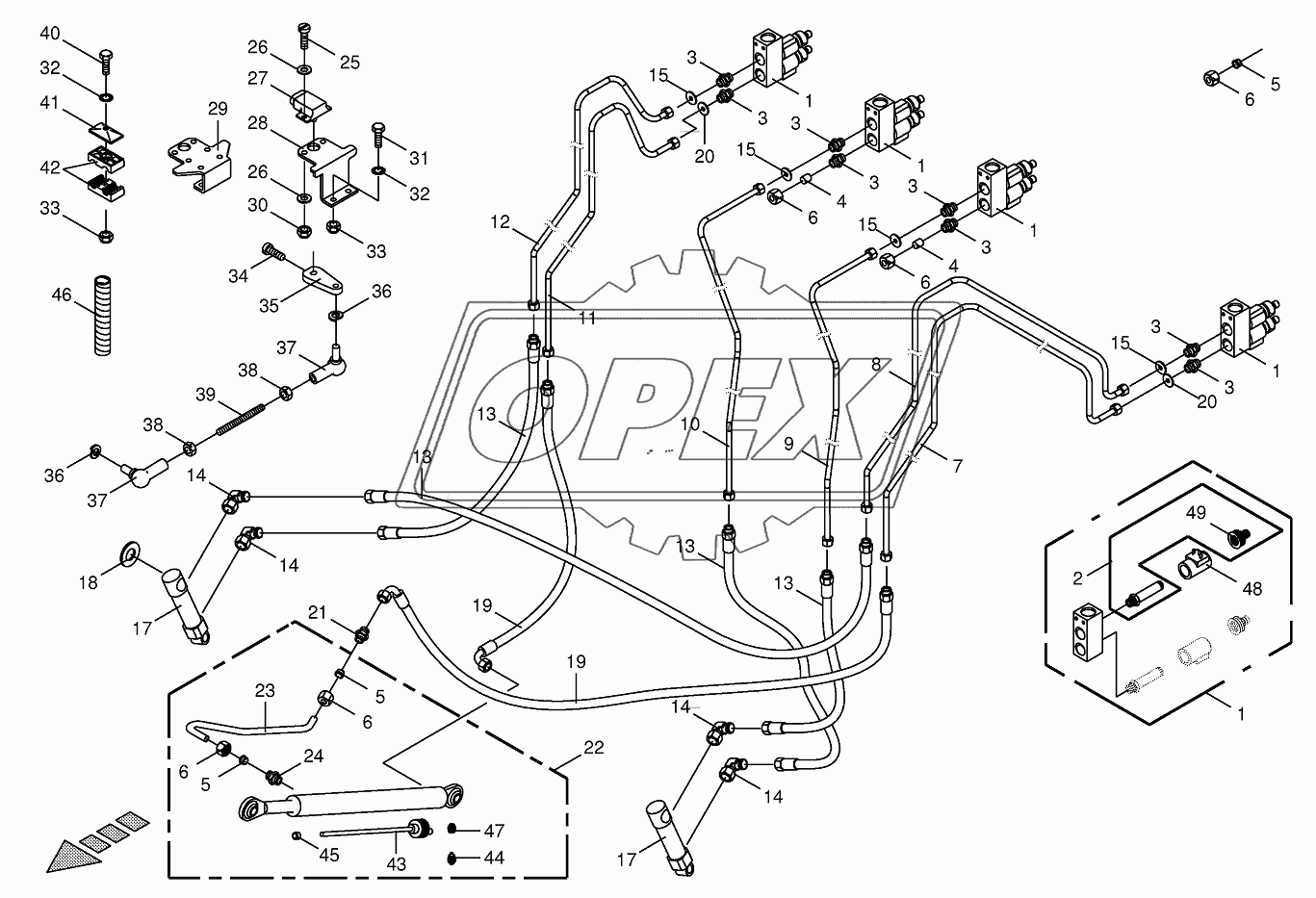 Hydraulics-cutting height