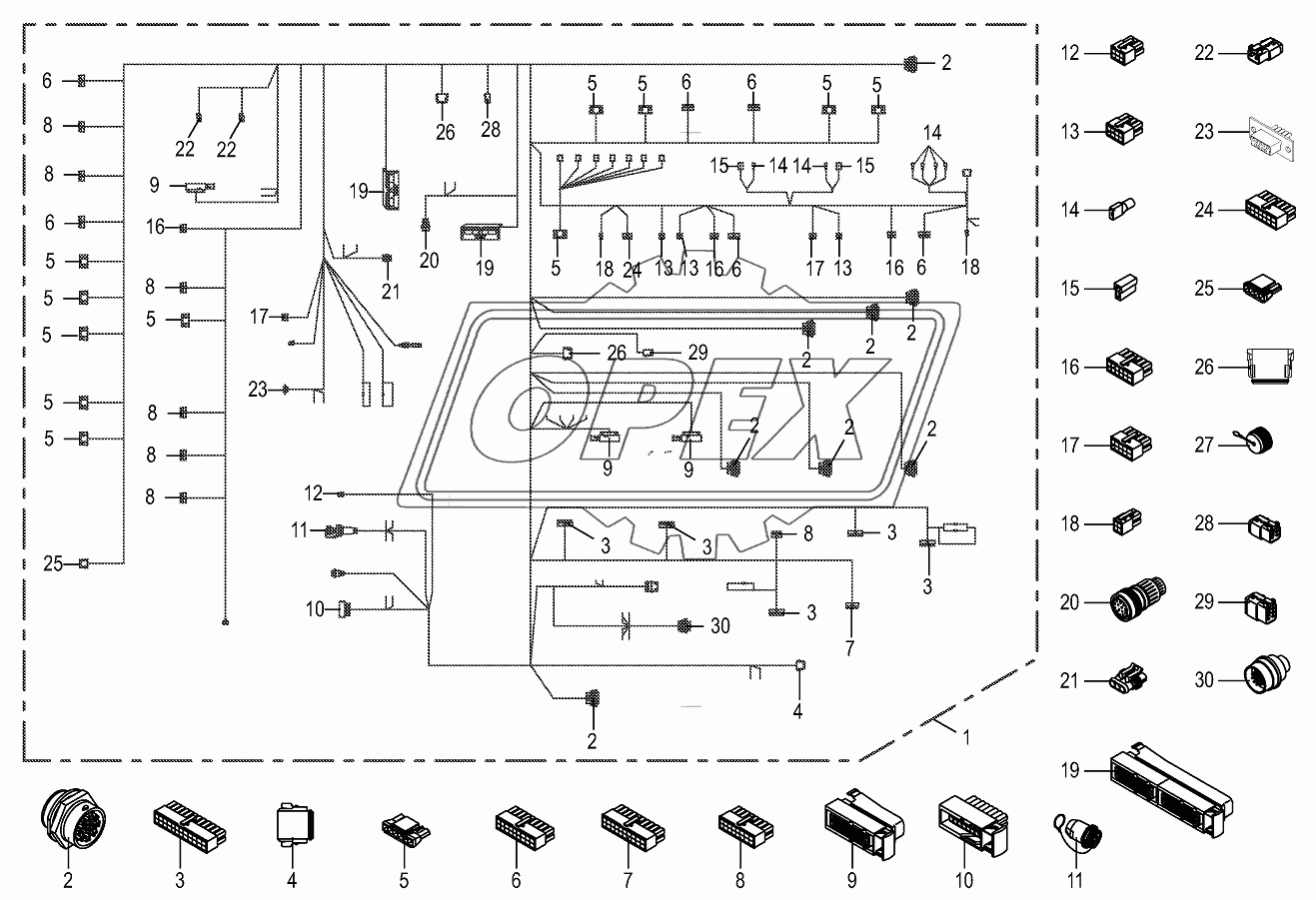 Wiring harness-panel