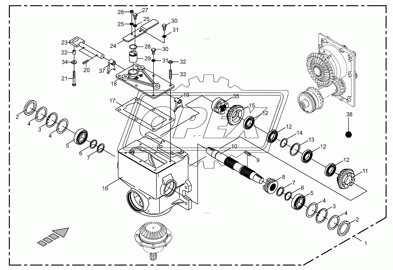 Cover for main gear box-lateral