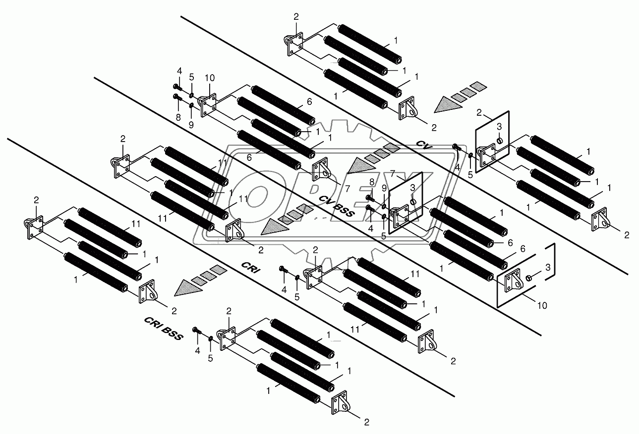 Linked spring compensation-Tension spring