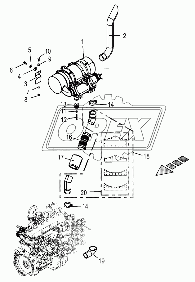 Exhaust gas equipment