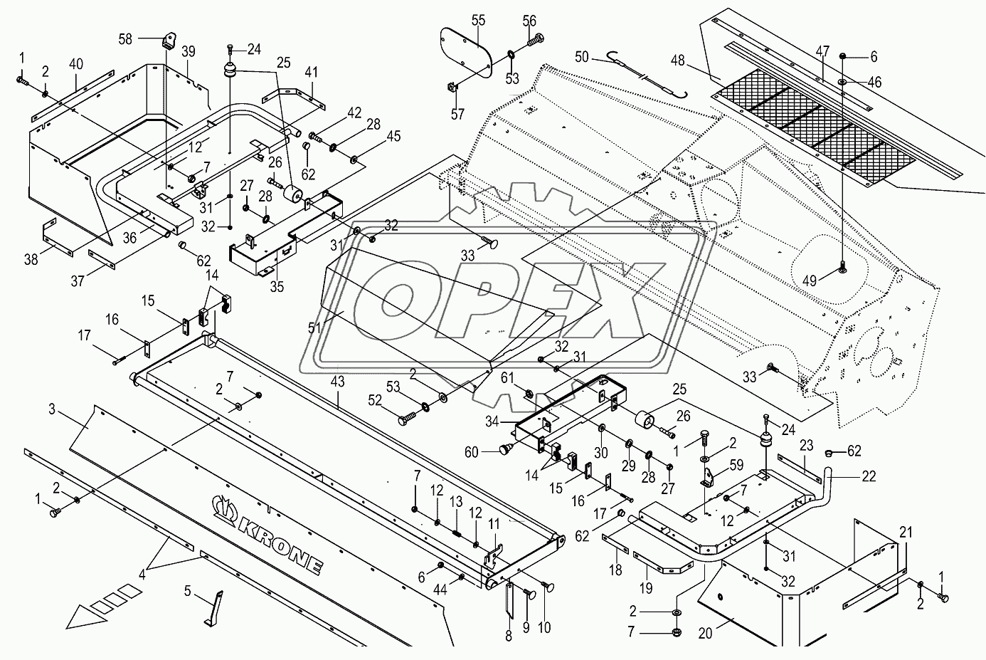 Guard for mower beam-front