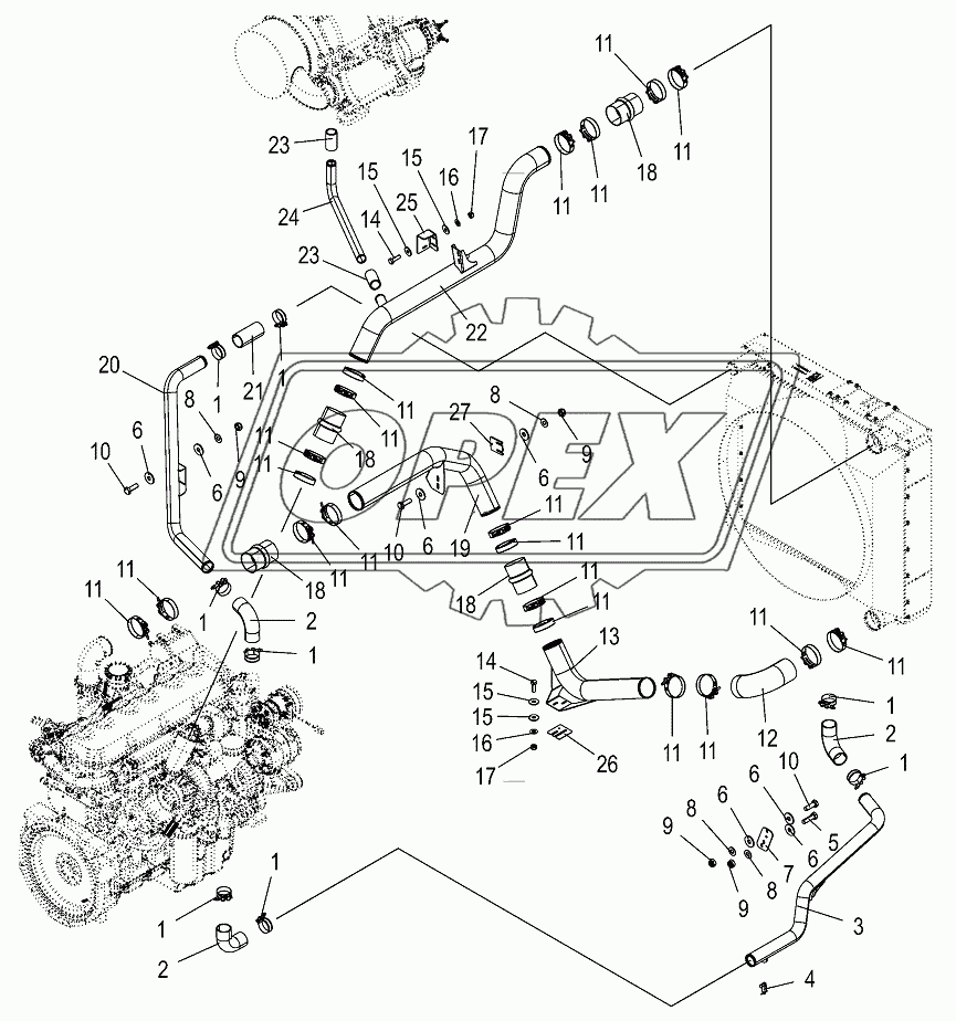 Engine piping