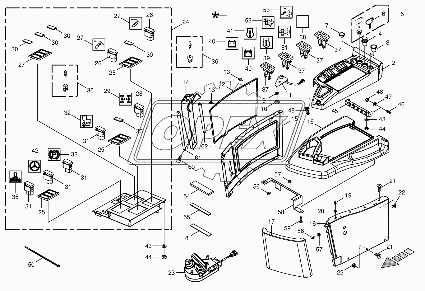 Control box mounting parts