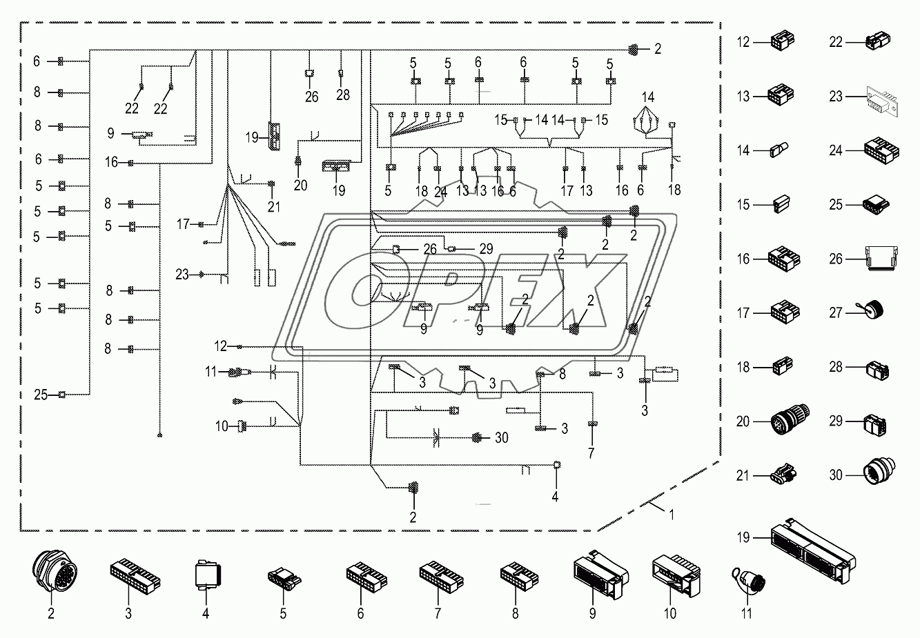 Wiring harness-panel