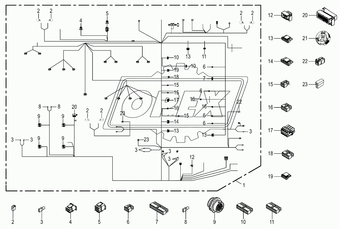 Wiring loom-cab