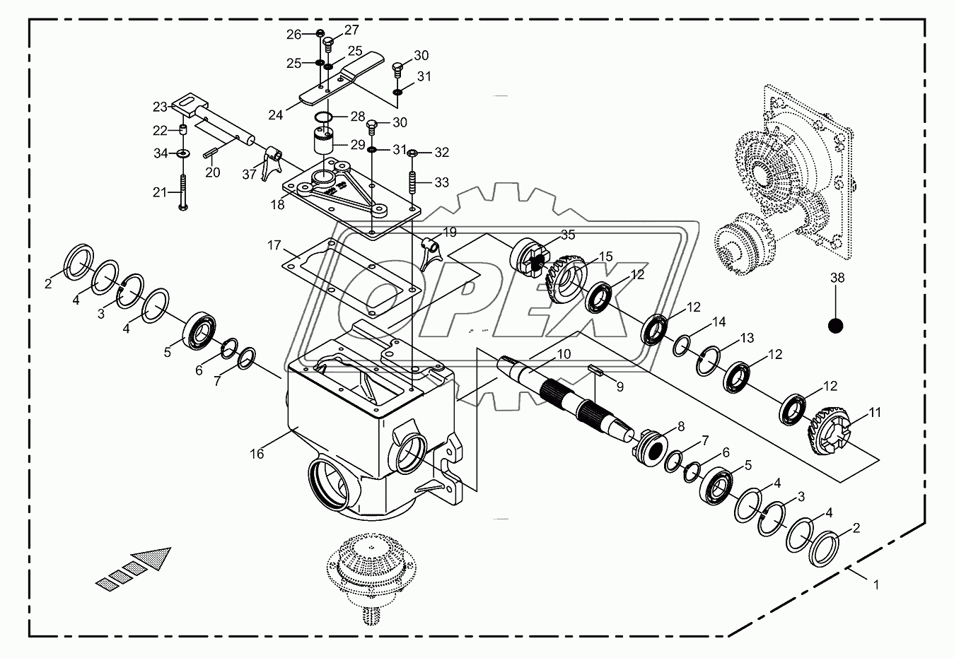 Cover for main gear box-lateral