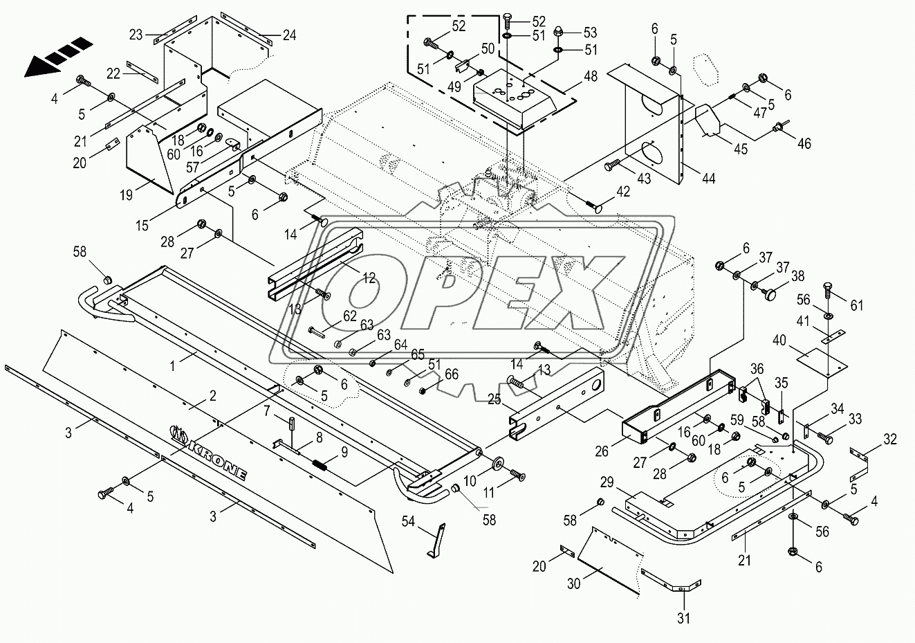 Guard for mower beam cpl.-left/right