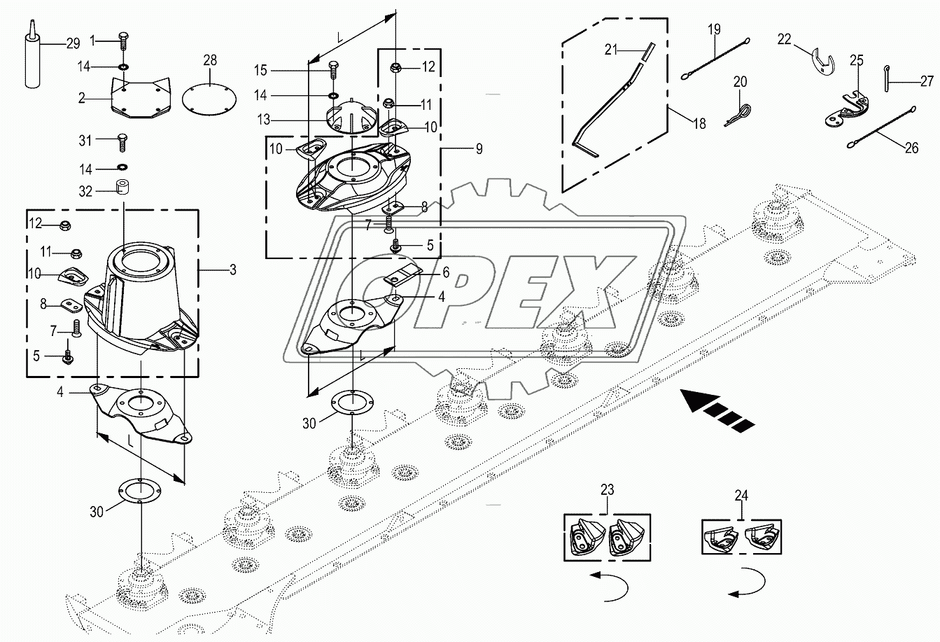 Blade quick coupler-front/lateral