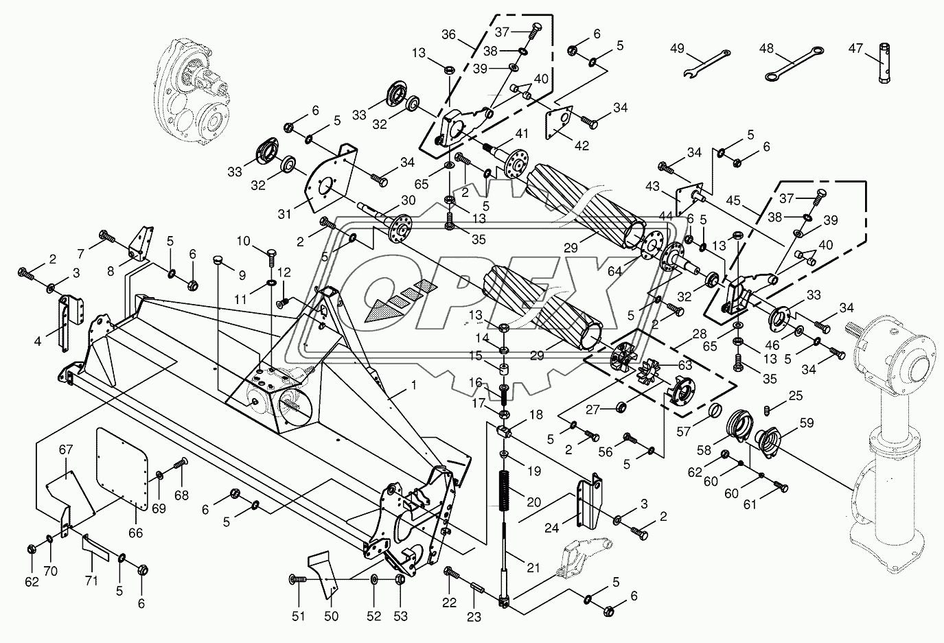 Roller cond. housing/Roller-front