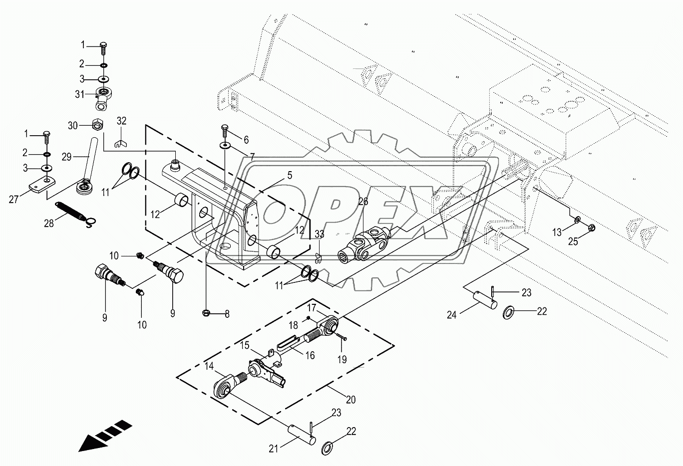 Mounting parts number of mover units