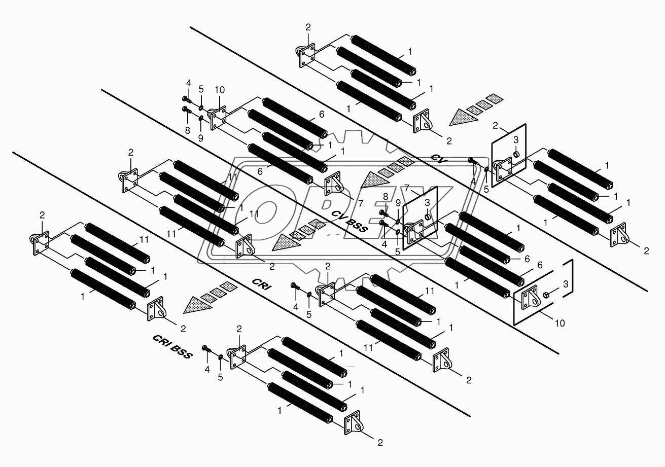 Linked spring compensation-Tension spring