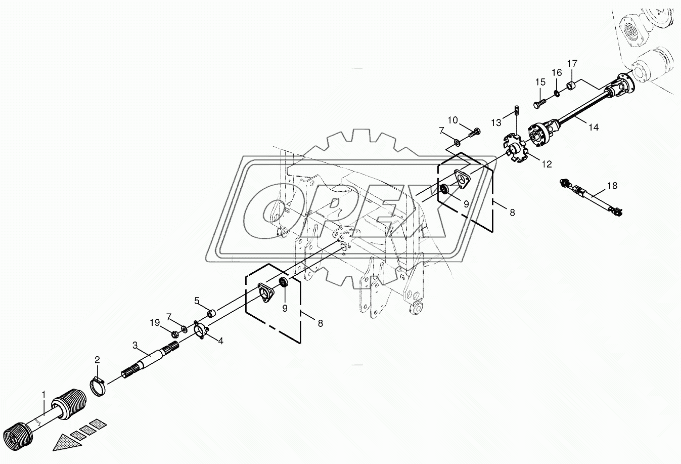 Front auxiliary pto.stub