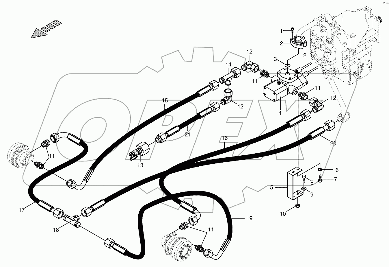 Hydr.ground drive - front