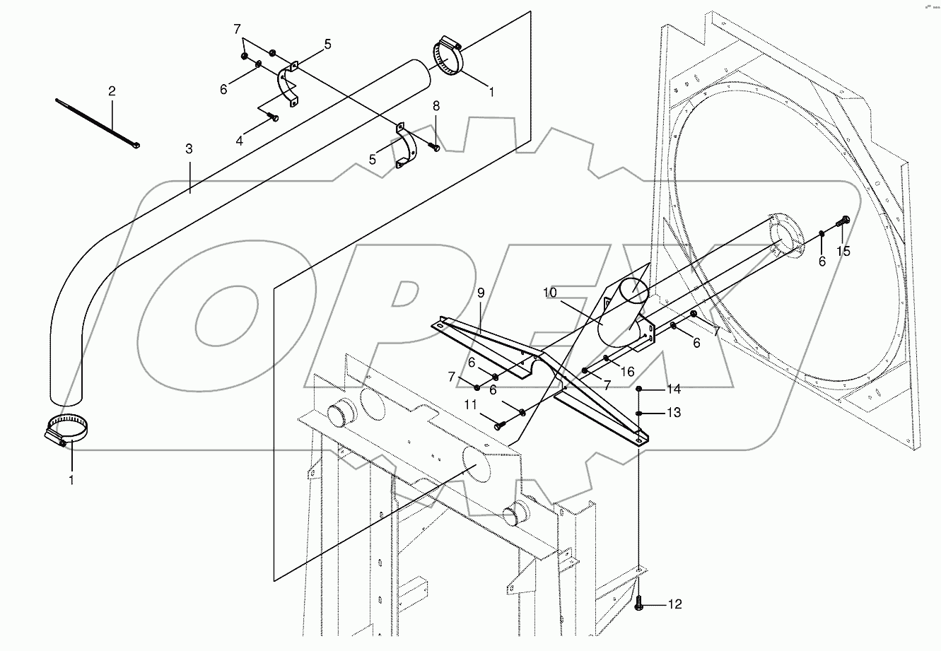 Suction hose installed