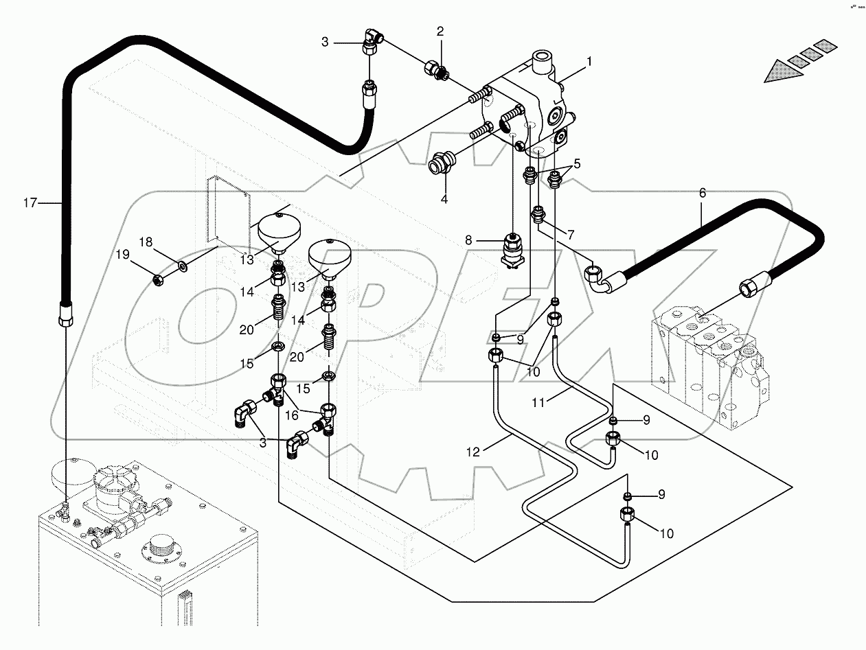 Working hydraulics - accum.charg.valves