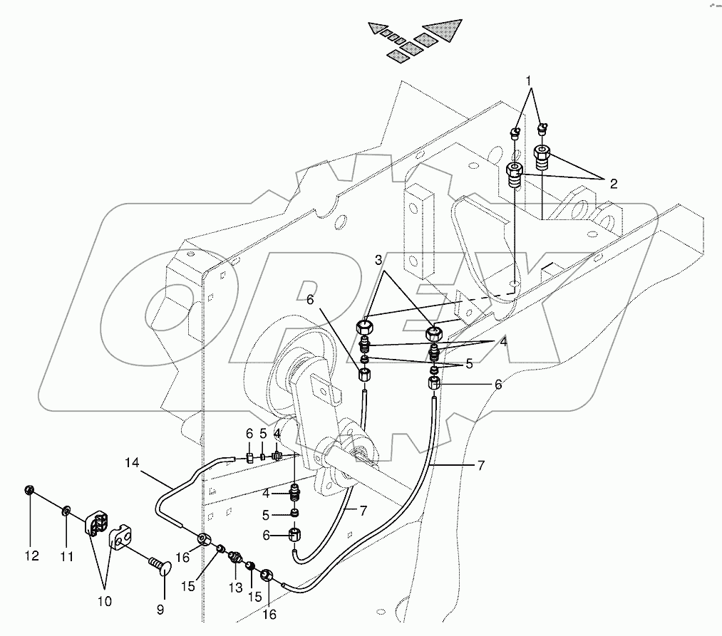 Lubricating line - grease (CV)