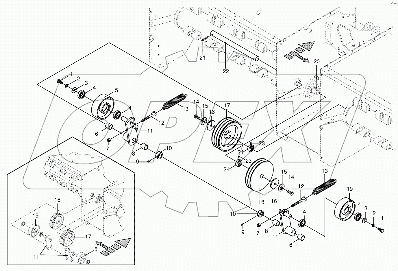 Tine conditioner drive leteral (CV+BSS)
