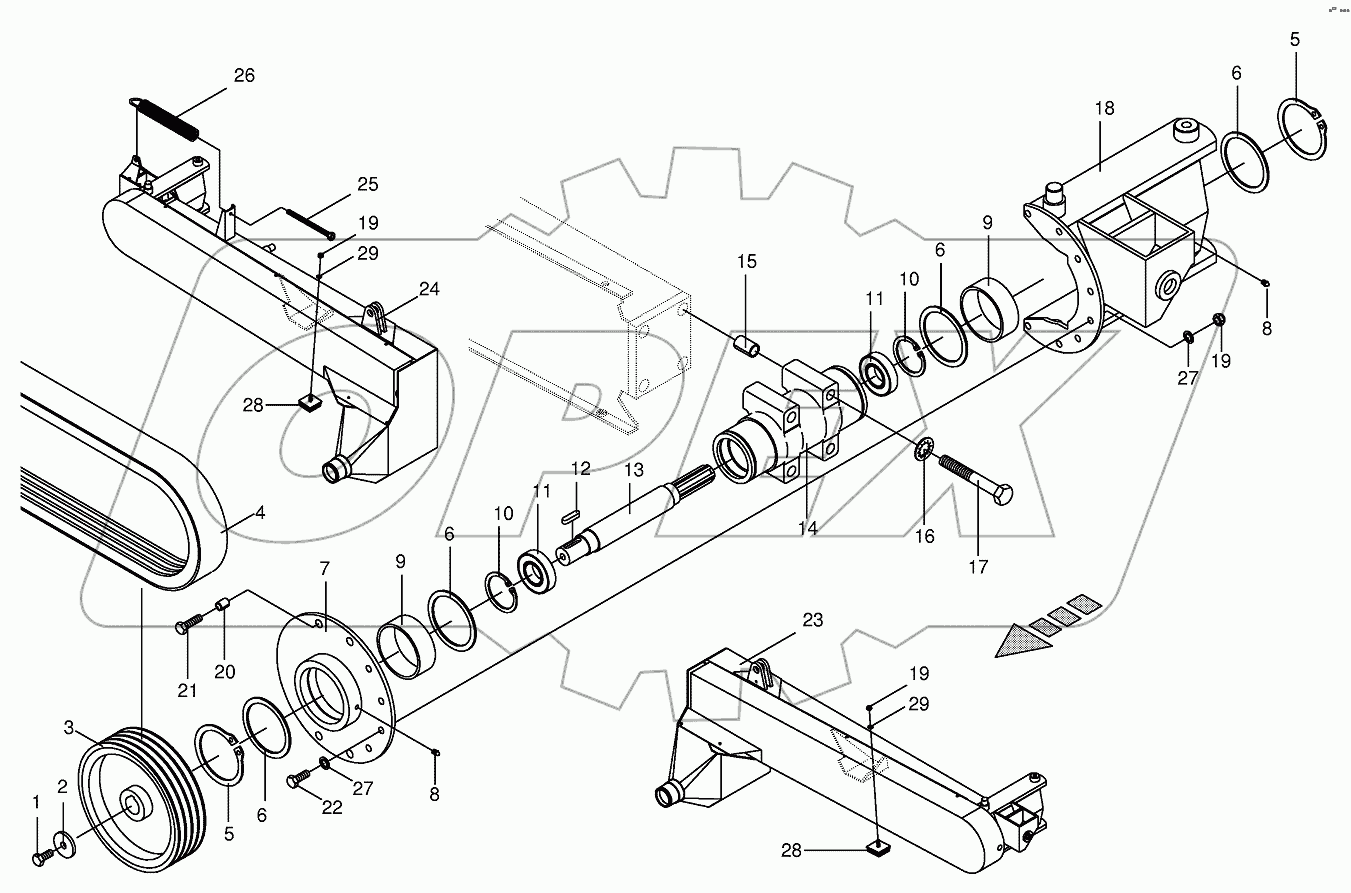 Universal joint support installed