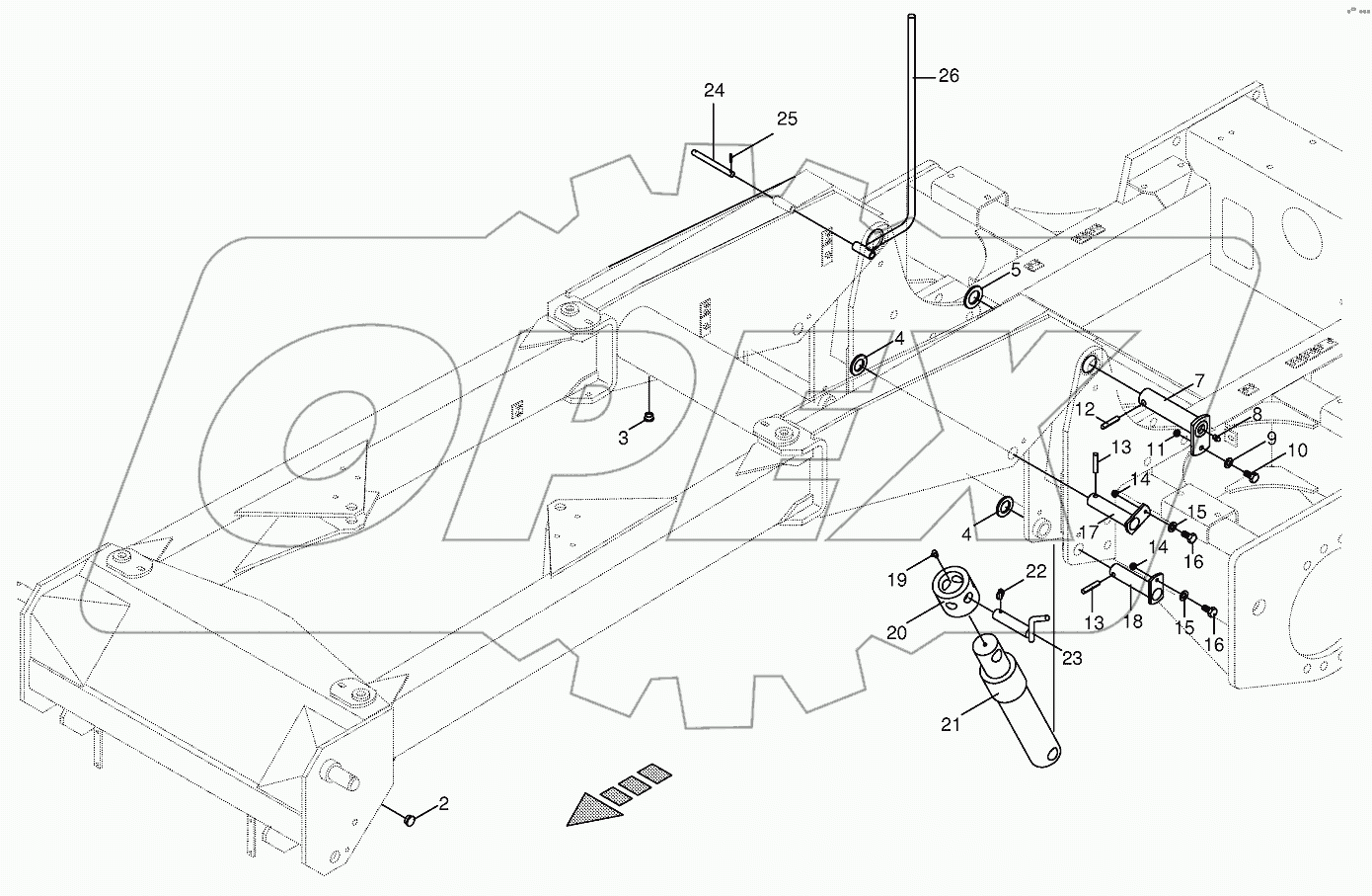 Mounting for front arm (slope)