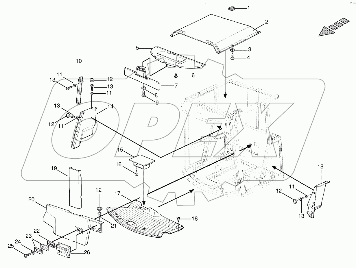 Inner panels - cab roof