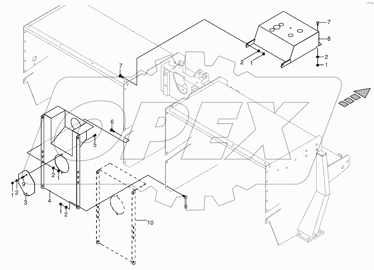Guards gearbox (front) (CV) 398350 - 440099