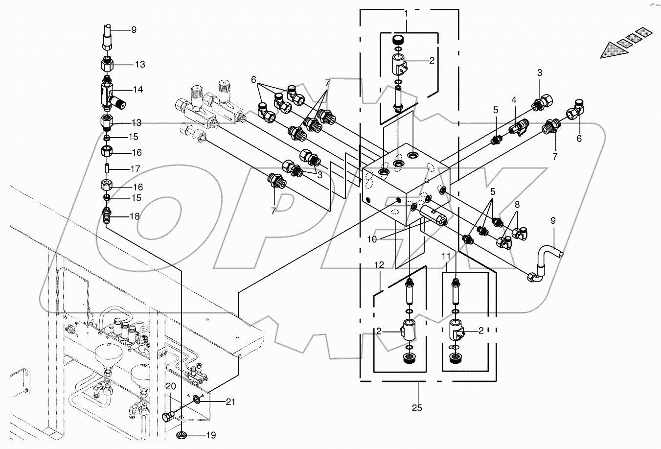 Working hydraulics - valve block