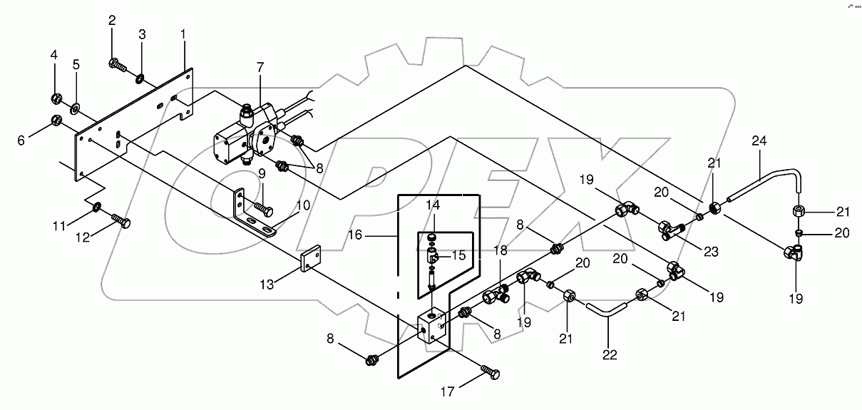 Hydr.ground drive/rear driving valve