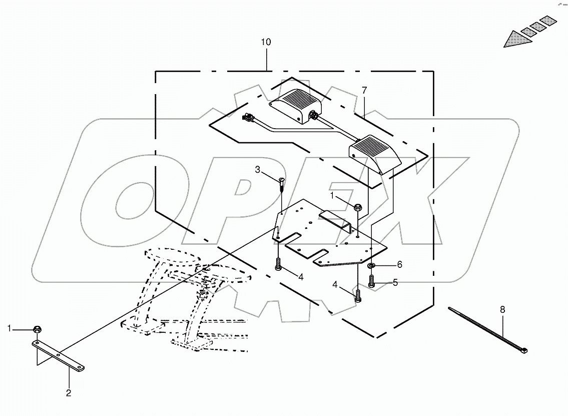 Pedal - levelling mechanism