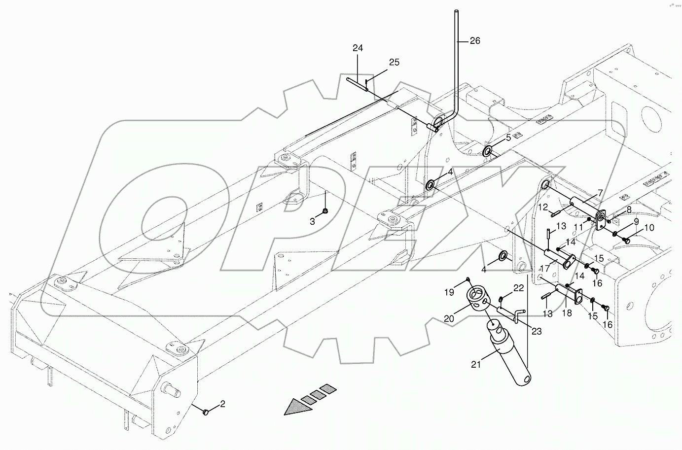 Mounting for front arm (slope)