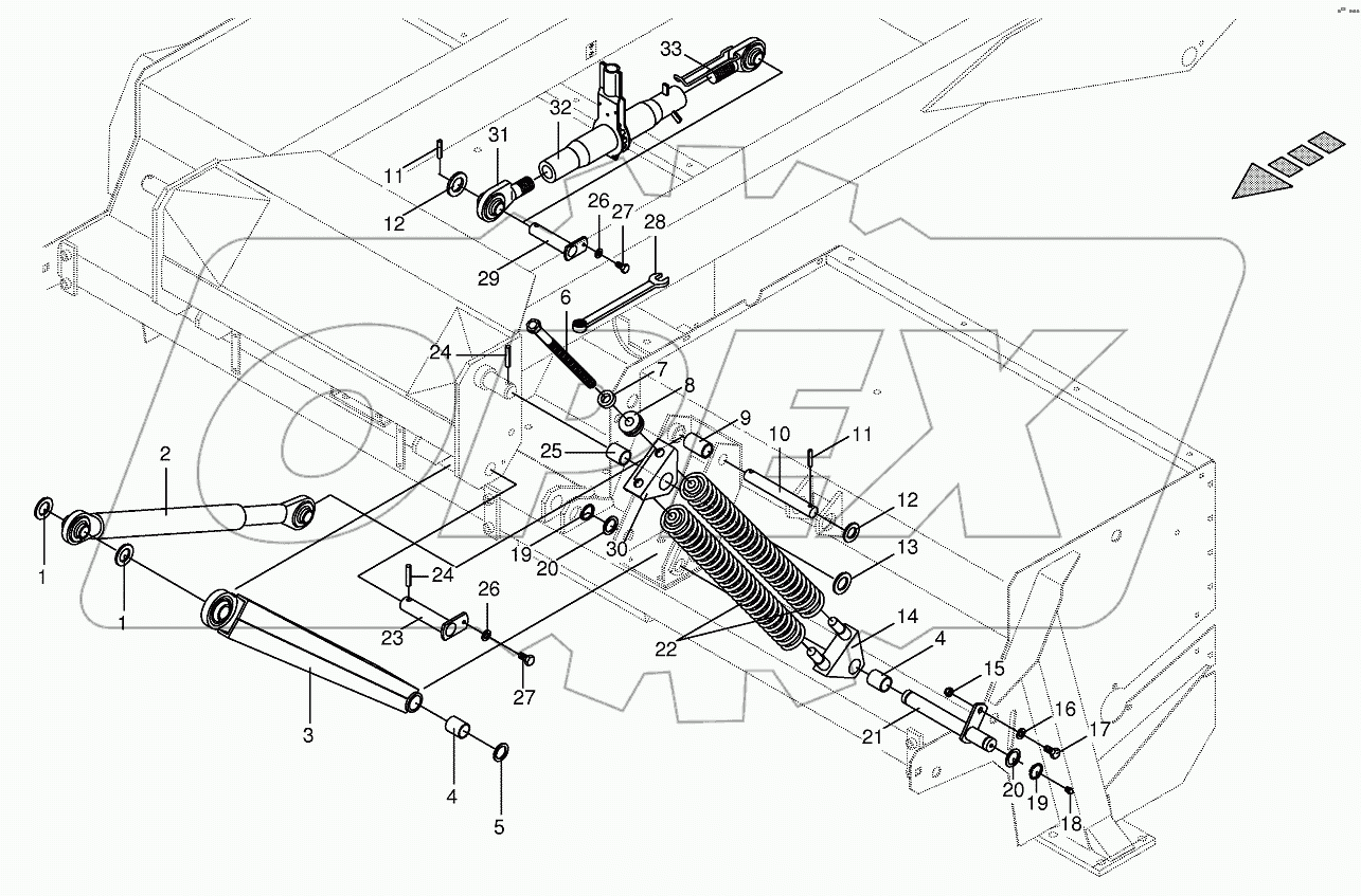 Mount.parts front frame condit.housing
