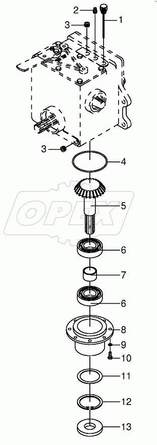 Main gearbox and driven shaft-lateral