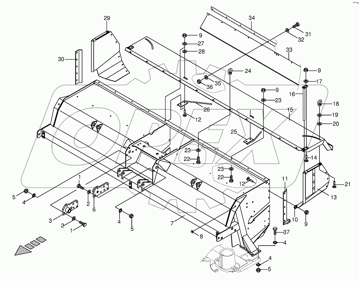 Tine conditioner housing kpl.-lateral