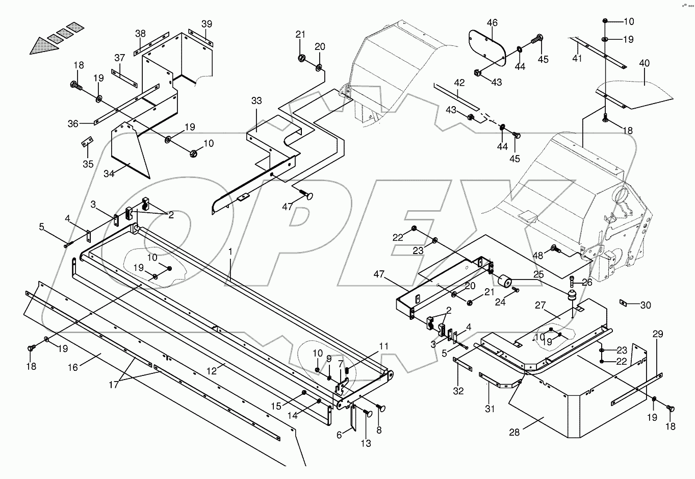 Guard for mower beam-left CRI