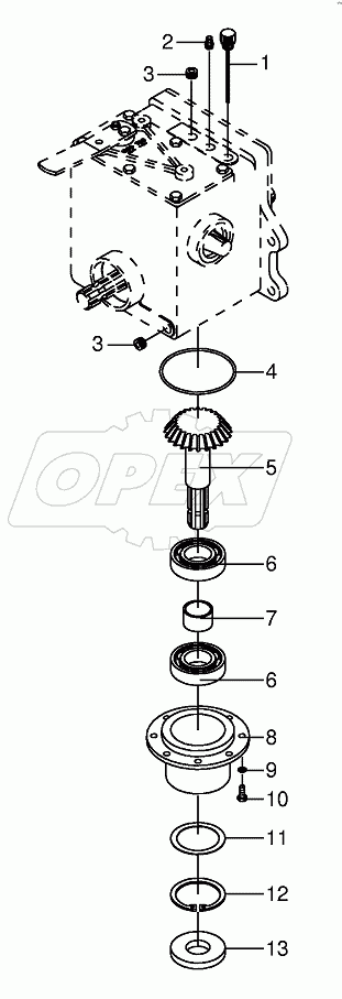 Main gearbox and driven shaft-lateral