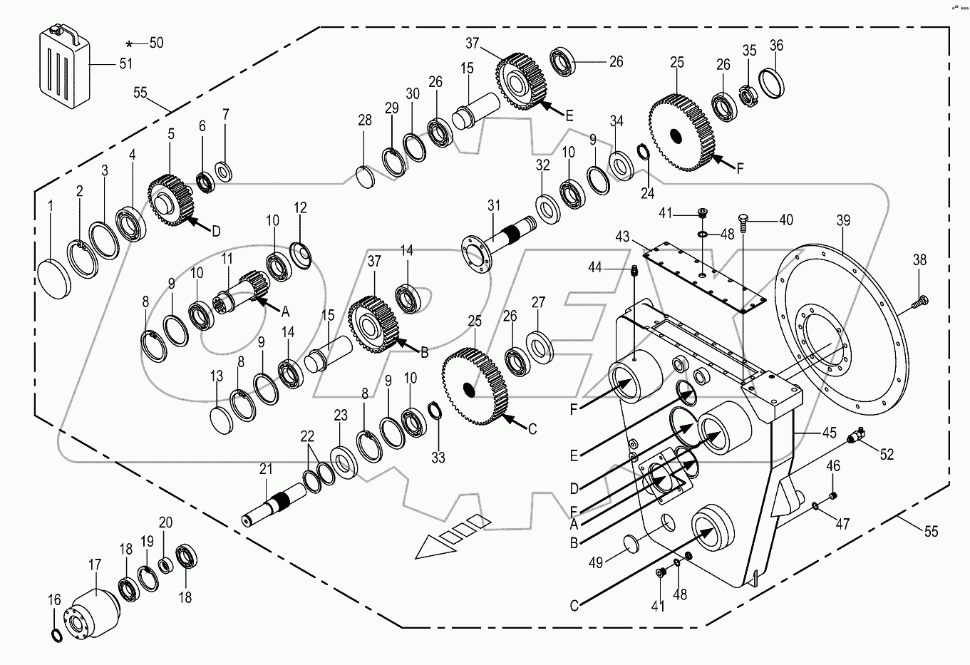 Central gearbox cpl.