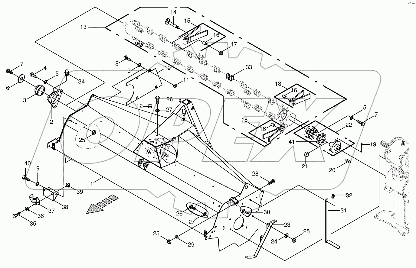Tine conditioner housing/tine conditiner-front