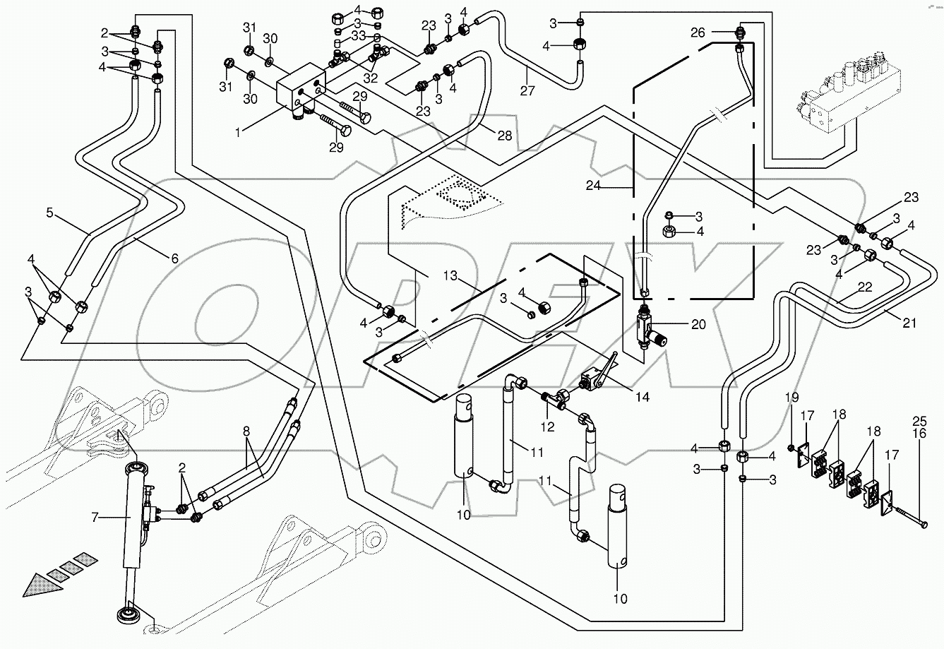 Hydraulics - front mower / hillside