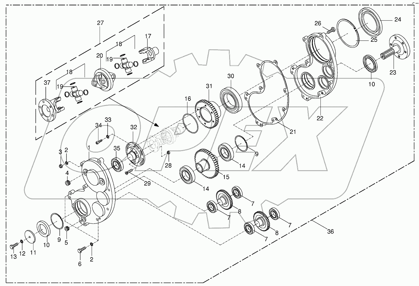 Gearbox - front/lateral CRI